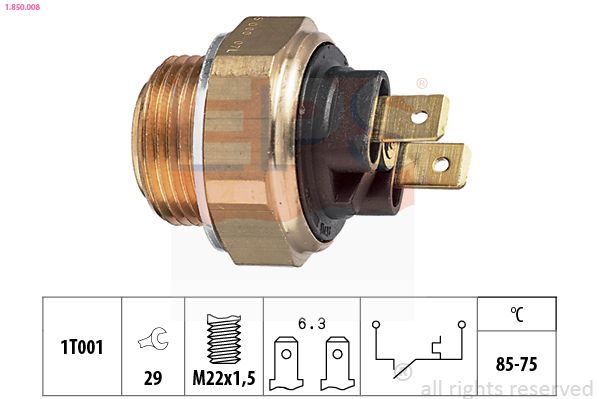 Temperature Switch, radiator fan 1.850.008