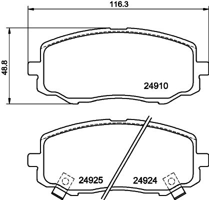 Комплект тормозных колодок, дисковый тормоз 8DB 355 014-901