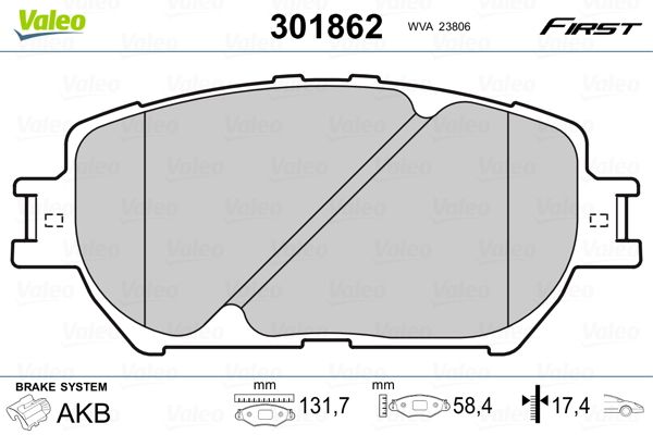 Brake Pad Set, disc brake 301862