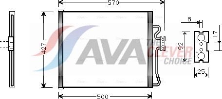 AVA QUALITY COOLING BW5214 - Kondensator, Klimaanlage