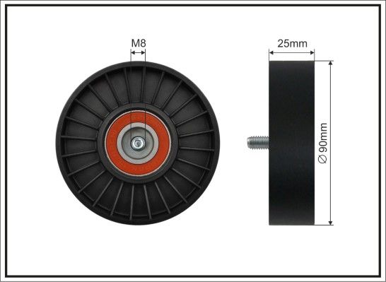 Deflection/Guide Pulley, V-ribbed belt 12-18