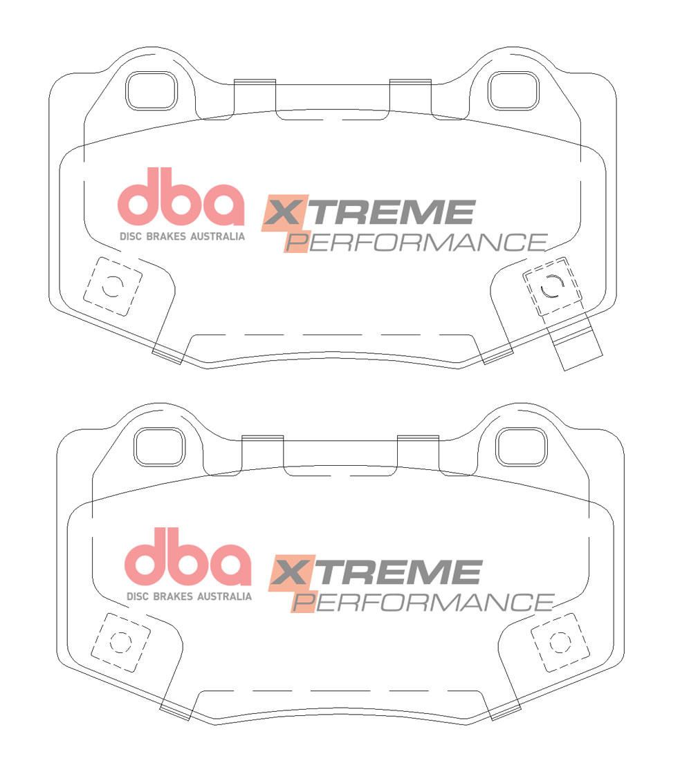 DBA XP XTREME PERFORMANCE BRAKE PADS [ Chevrolet Camaro G6, Corvette C7, Mustang Shelby GT350 2015 On R ] - TecDoc Only