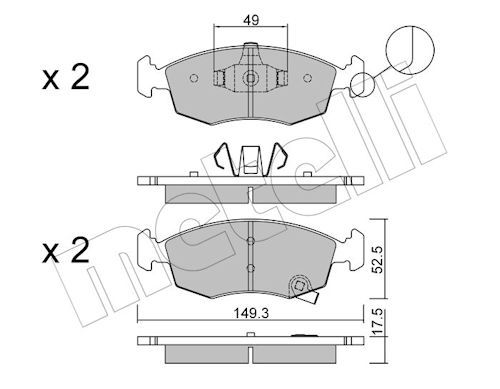 METELLI 22-0274-5 - Bremsbelagsatz, Scheibenbremse