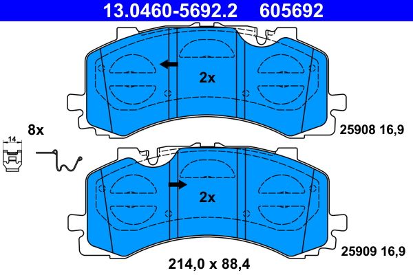 Brake Pad Set, disc brake 13.0460-5692.2