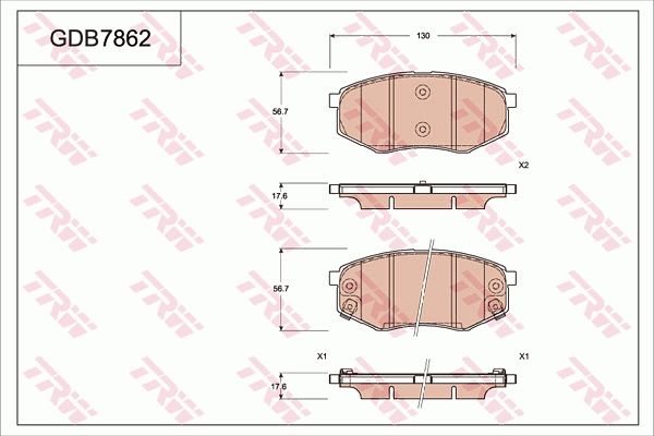 TRW DISC BRAKE PADS - TecDoc Only