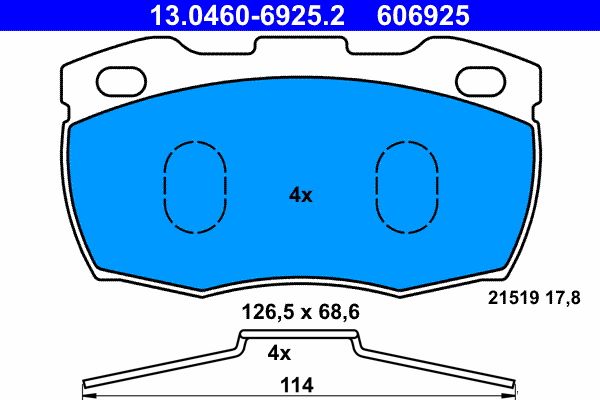 Brake Pad Set, disc brake 13.0460-6925.2