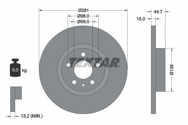TEXTAR 92096400 - Bremsscheibe