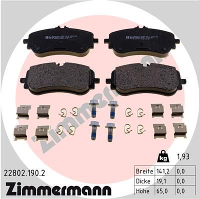 Brake Pad Set, disc brake 22802.190.2