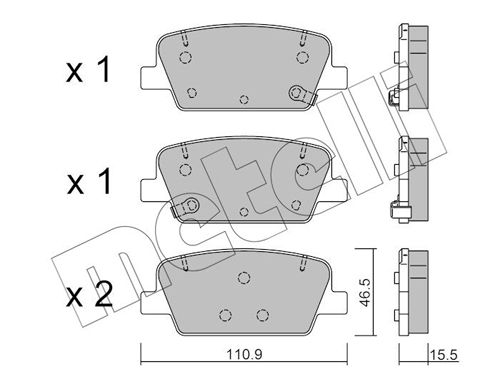 Brake Pad Set, disc brake 22-1283-0