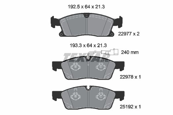2297701 TEXTAR Q+ fékbetétkészlet, tárcsafék