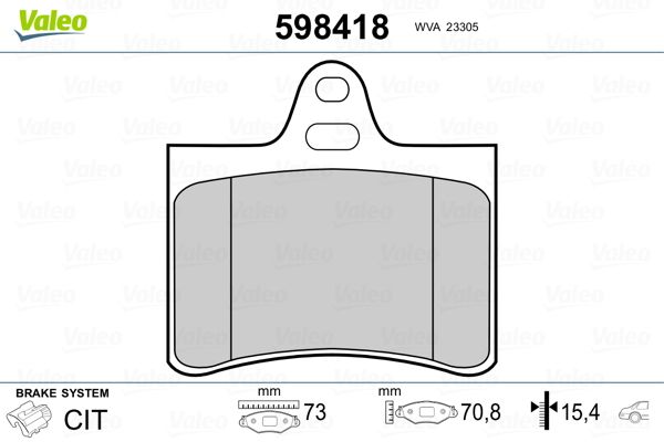 Brake Pad Set, disc brake 598418