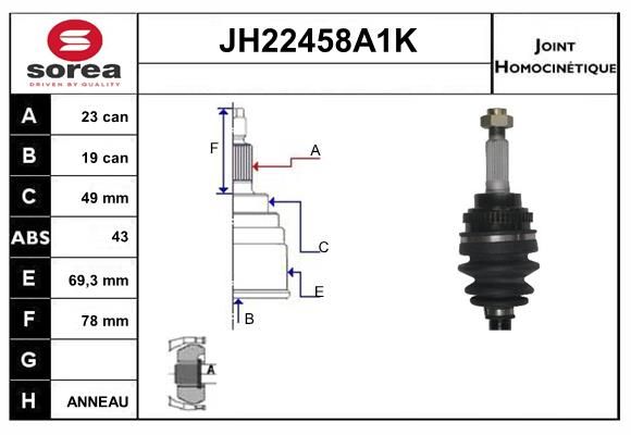 KIT CV JOINT AVEC KR052  - SUZUKI