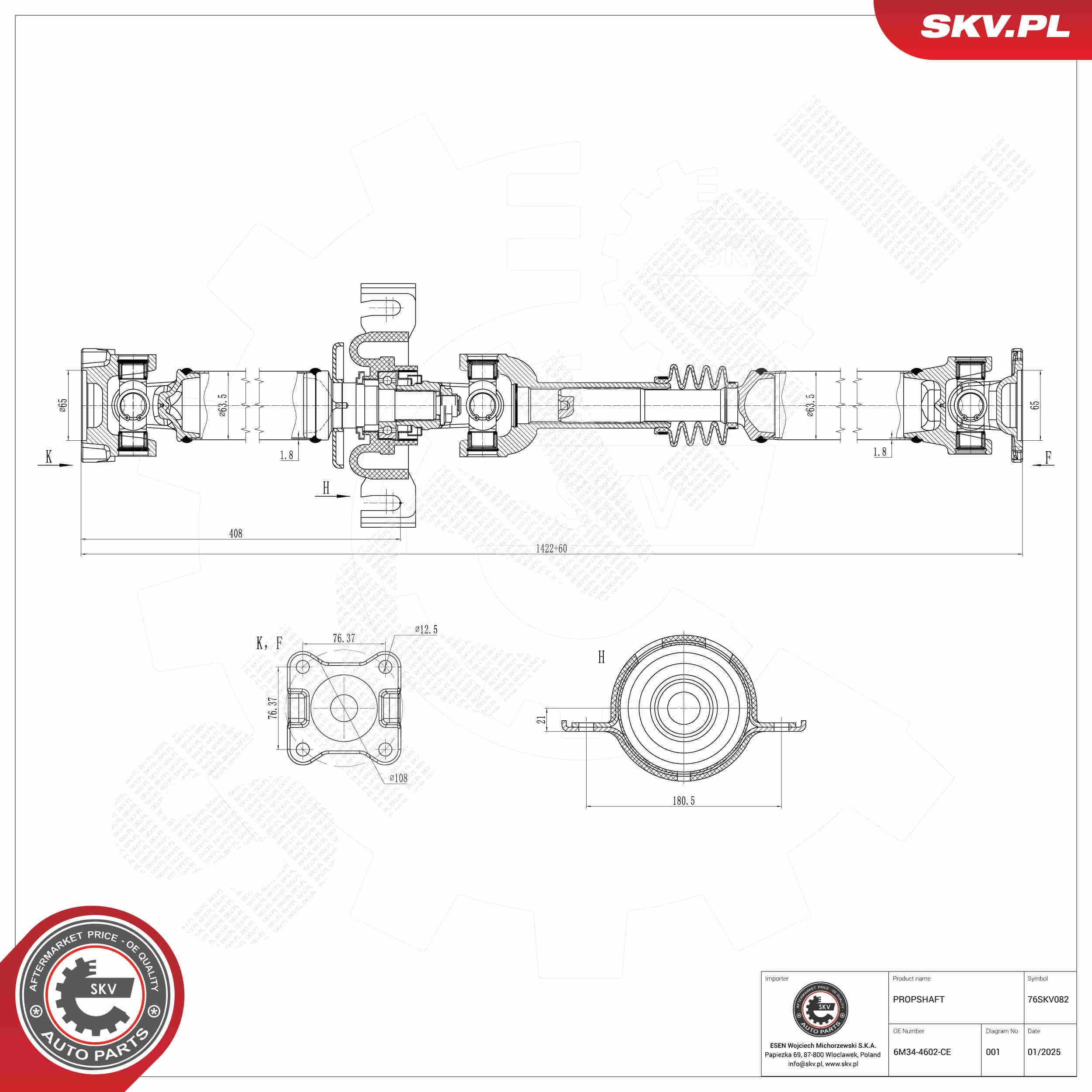 ESEN SKV 76SKV082 - Antriebswelle