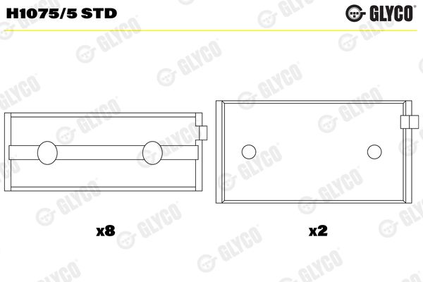 GLYCO H1075/5 STD Crankshaft Bearing