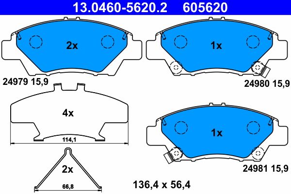 Brake Pad Set, disc brake 13.0460-5620.2