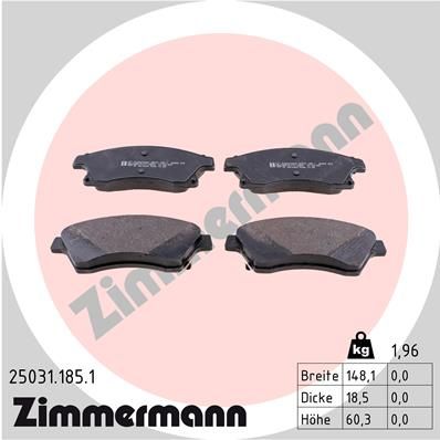 Brake Pad Set, disc brake 25031.185.1