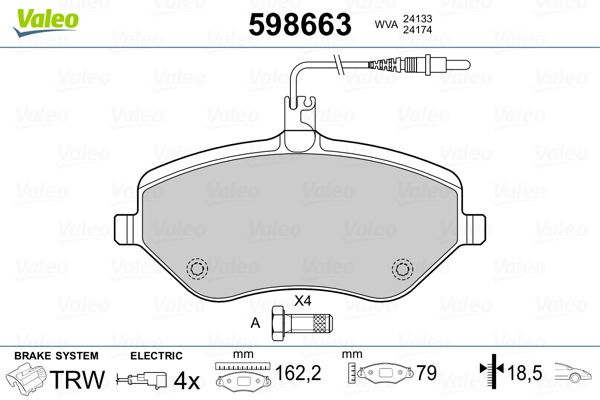 Brake Pad Set, disc brake 598663