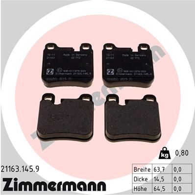 Brake Pad Set, disc brake 21163.145.9