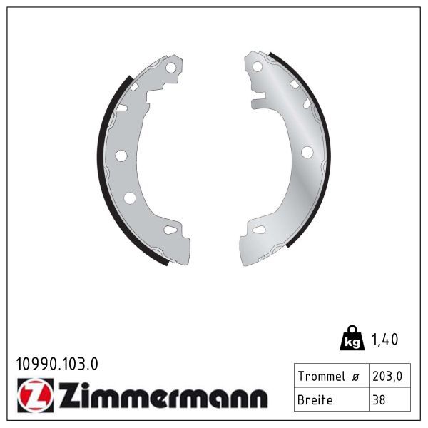 Zimmermann 10990.103.0 Bremsbackensatz