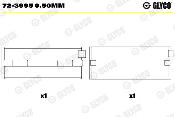 GLYCO 72-3995 0.50mm Crankshaft Bearing