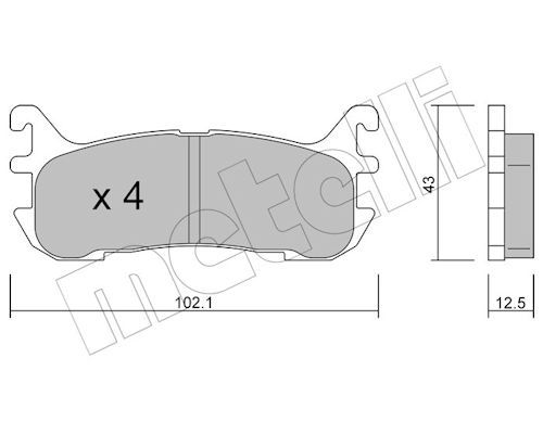 METELLI 22-0393-0 - Bremsbelagsatz, Scheibenbremse