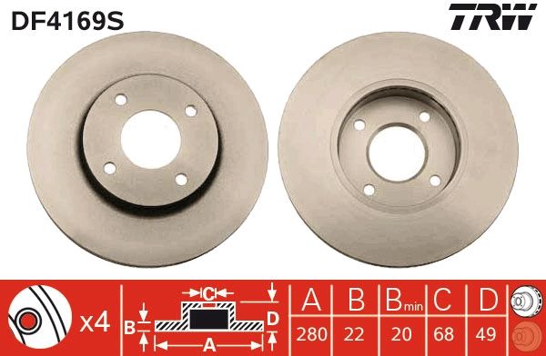 TRW BRAKE DISC - TecDoc Only