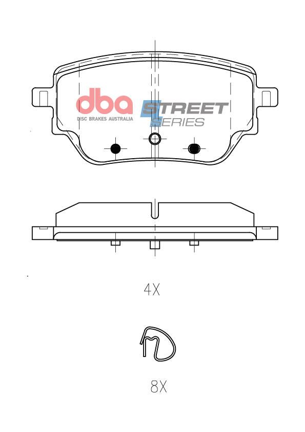 DBA SS STREET SERIES BRAKE PADS [ MERCEDES-BENZ A, B, CLA, GLA 2018-> R ] - TecDoc Only