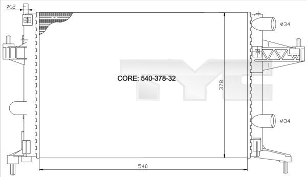 Radiator, engine cooling 725-0007