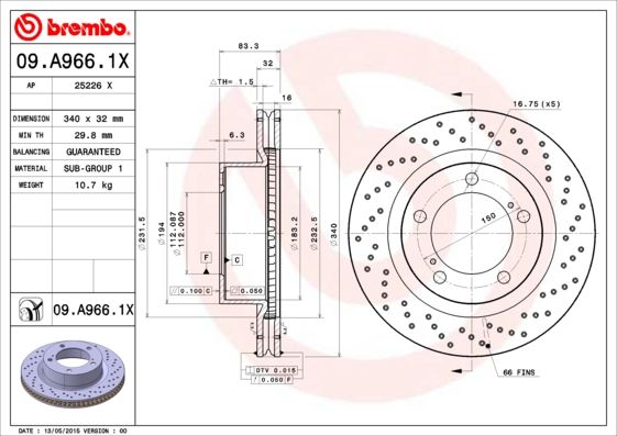 Brake Disc 09.A966.1X