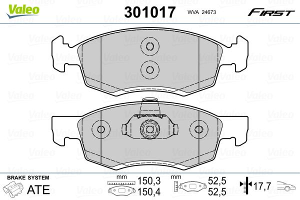 Brake Pad Set, disc brake 301017