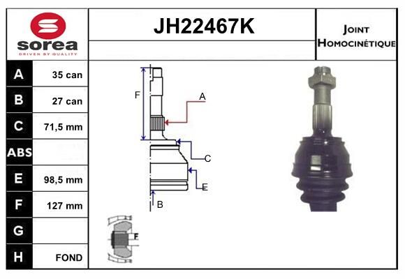 KIT CV JOINT AVEC KR026 -  JUMPER I