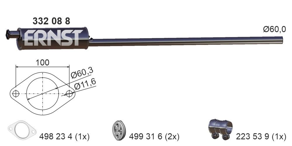 Mittelschalldämpfer