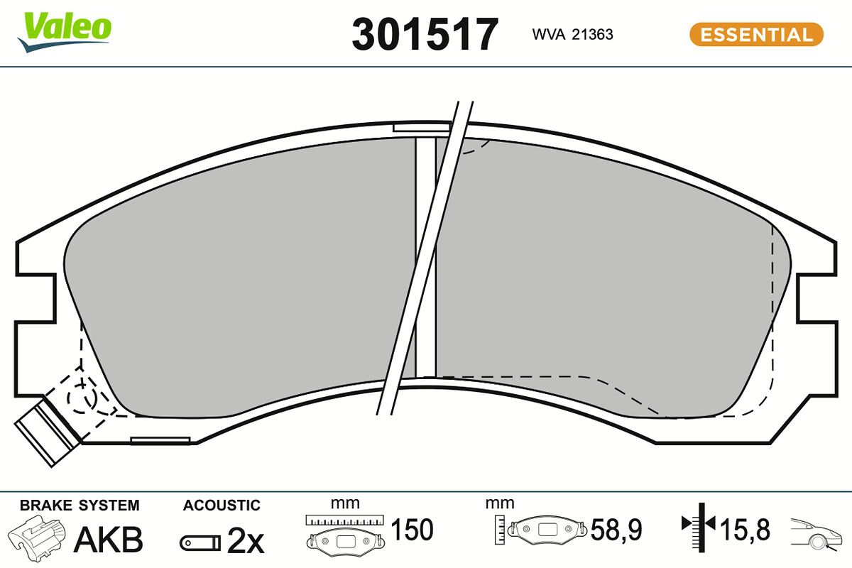 VALEO 301517 - Bremsbelagsatz, Scheibenbremse