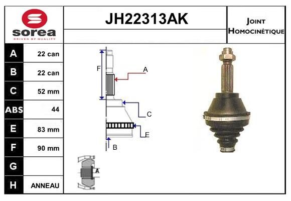 KIT CV JOINT AVEC KR049 - PALIO