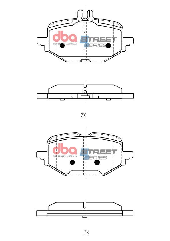 DBA SS STREET SERIES BRAKE PADS [ MERCEDES-BENZ C200 MHEV 2021 - ON R ] - TecDoc Only