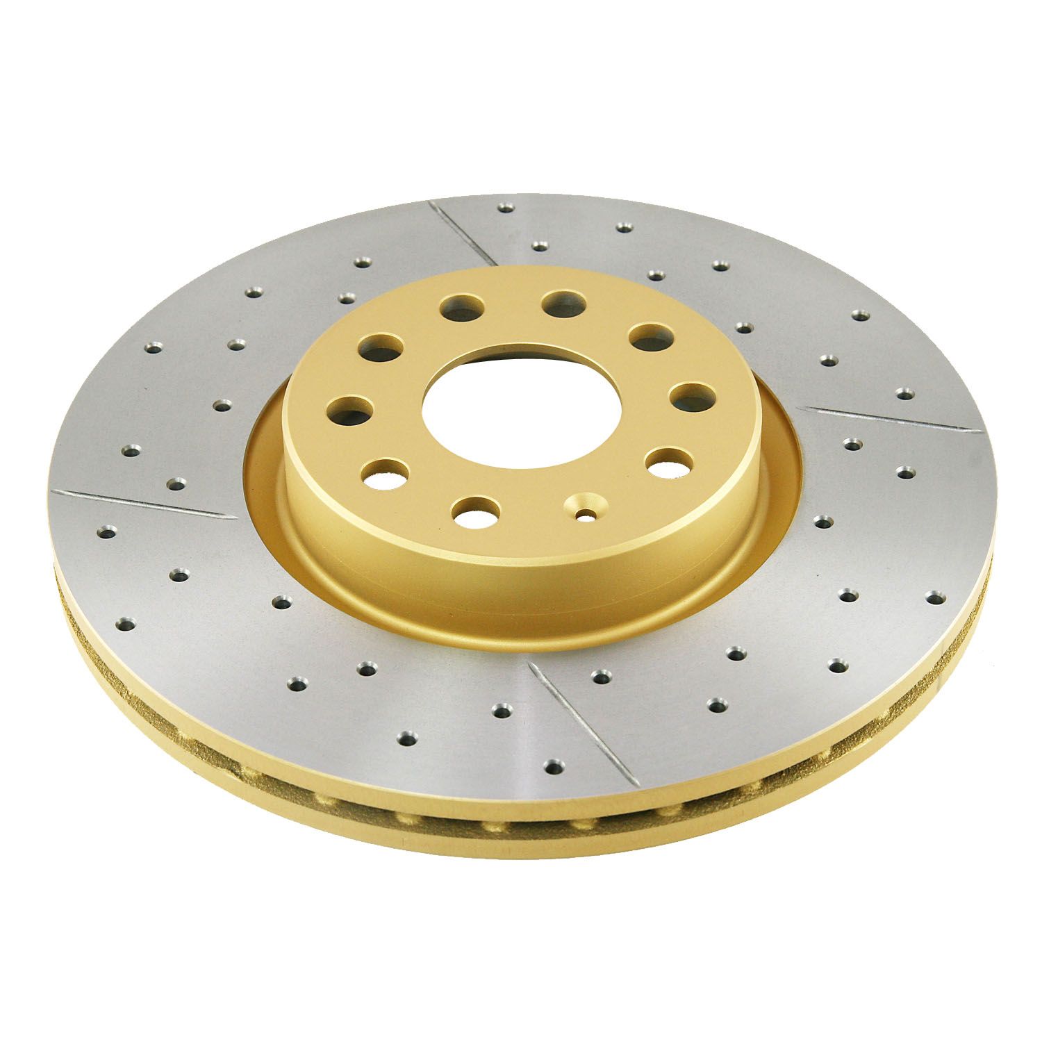 Street Gold Cross-drill/slotted KP [ VW Golf/Jetta/Tiguan & Skoda 03-> F ] - TecDoc 2