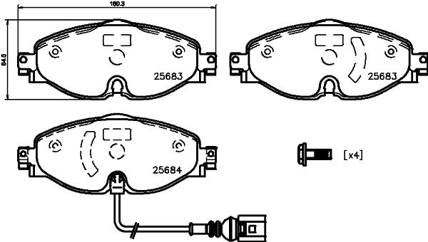 Brake Pad Set, disc brake 8DB 355 020-191