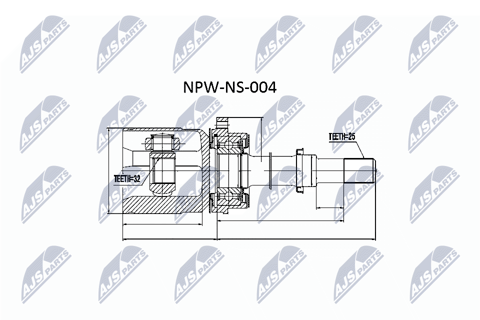 NPW-NS-004 NTY csuklókészlet, hajtótengely