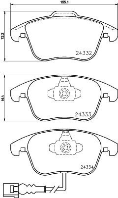 Brake Pad Set, disc brake 8DB 355 014-031