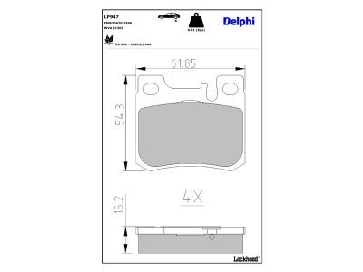 DELPHI LP947 - Bremsbelagsatz, Scheibenbremse
