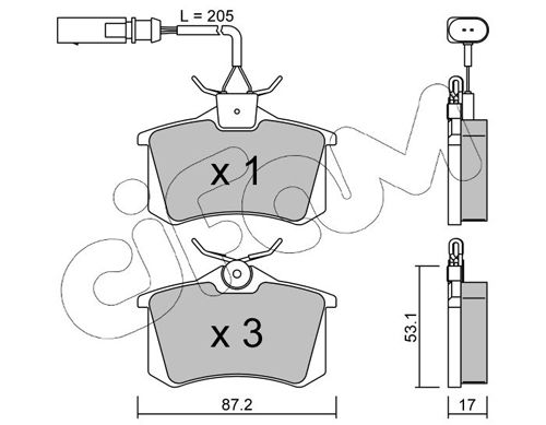 Brake Pad Set, disc brake 822-100-3