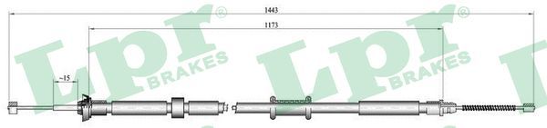 Cable Pull, parking brake C1023B