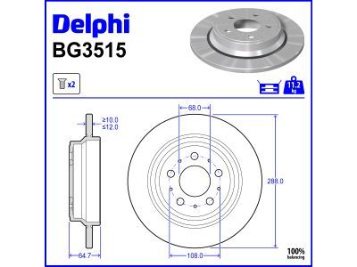 DELPHI BG3515 - Bremsscheibe