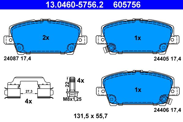 Brake Pad Set, disc brake 13.0460-5756.2