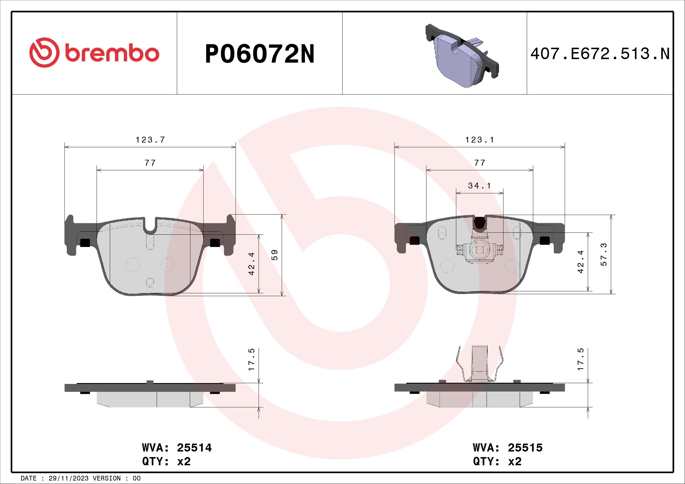 BMW 335i F30 12- (RR) *Ceramic Pads - TecDoc 1