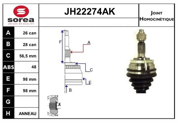 KIT CV JOINT AVEC KR085 - 850