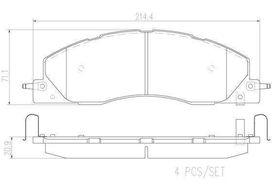 BREMBO DISC PAD -  RAM 3500 LARAMIE 13-On (FRT) - TecDoc 1