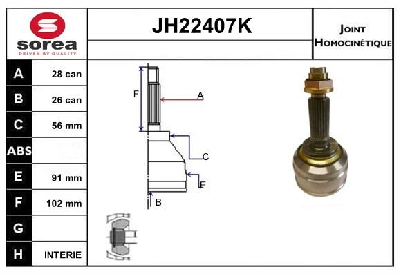 KIT CV JOINT AVEC KR120 - KIA CARNI