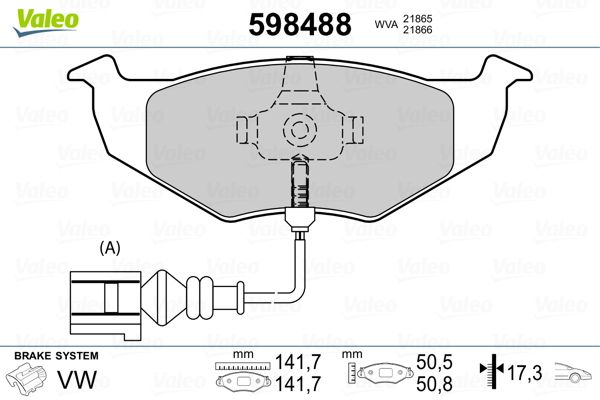 Brake Pad Set, disc brake 598488