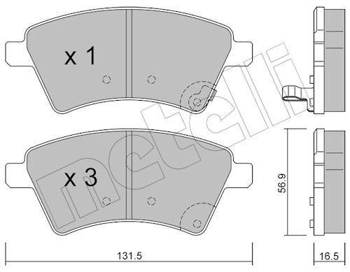 METELLI 22-0702-0 - Bremsbelagsatz, Scheibenbremse